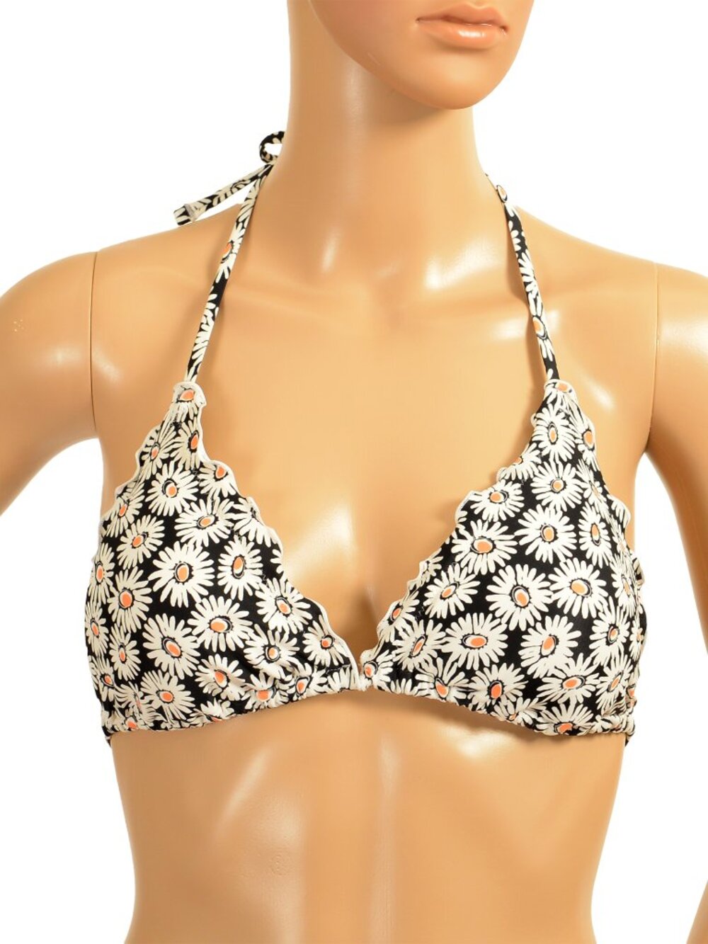 Hugo Boss Women's "Ruffle TRIANGLE" Floral Print Padded Swim Top Bra US L IT 44